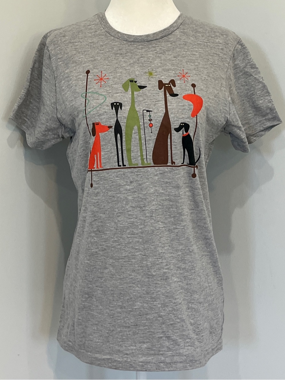 NWOT Women’s Retro Mid-Century Modern Dogs 60s Style T-Shirt